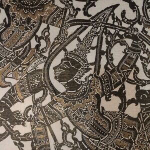 Vintage Siam MidCentury Southeast Asian  Wallpaper Thai Dancers Figures Wall Art